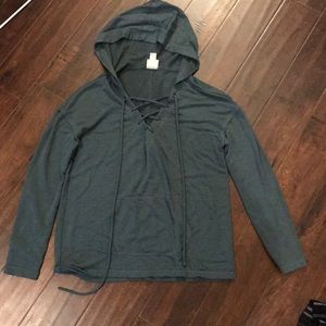 Green lace up sweatshirt